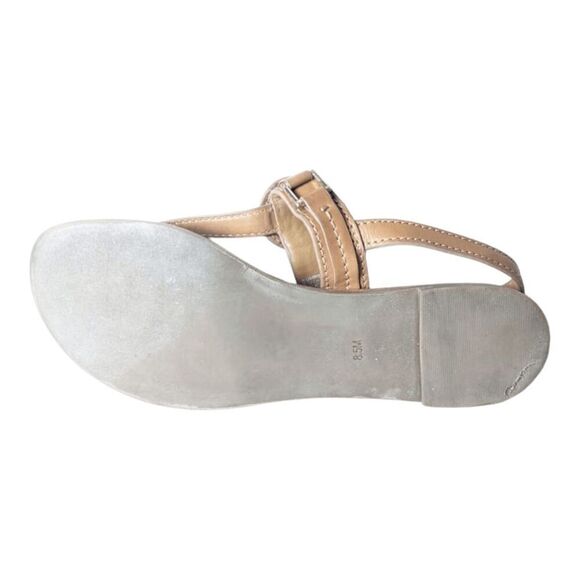TORY BURCH Everly Brown Leather T-Strap Sandal Size 8.5M - Picture 6 of 7